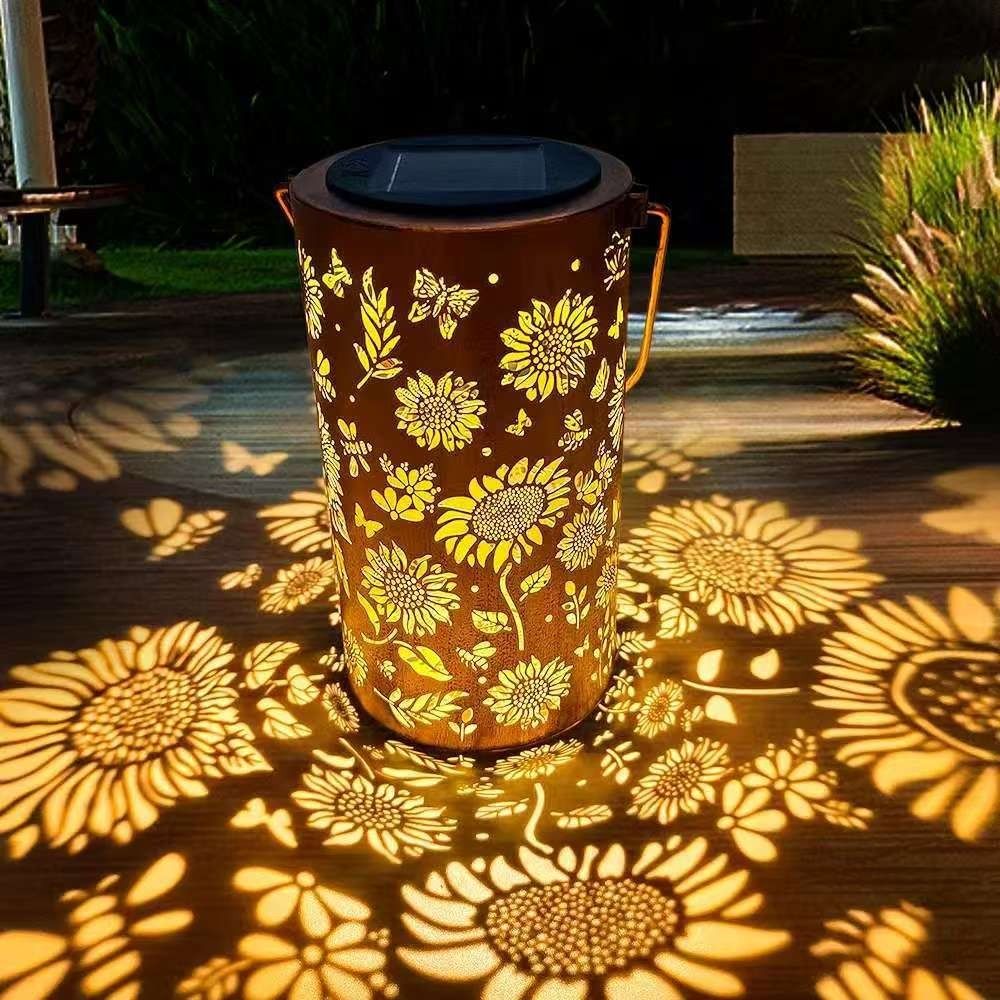 Solar Garden Light - ひまわりライトとシャドウライト防水屋外ライトソーラーパワーで夜の通路、芝生、庭、パティオの装飾照明に使用