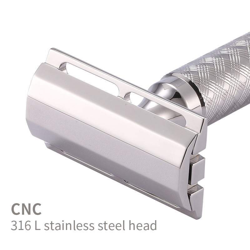Safety Razor Handle - ダブルエッジ安全かみそりヘッド,手動かみそり,ハンドルなしのアクセサリー,CNC 316lステンレス鋼,かみそり