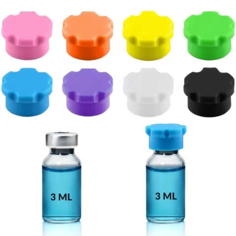 Reusable Bottle - 8個入り 再利用可能な滑り止めガラスバイアル用シリコンキャップ 漏れ防止 食品グレード インスリンボトル用 糖尿病患者向け