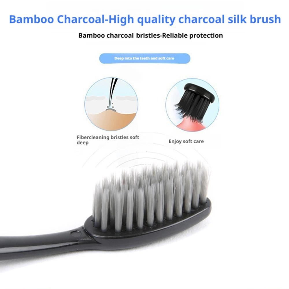 10本セット、家族用、竹炭歯ブラシ、柔らかい毛、旅行用、ラン - Bamboo Toothbrush のレビューと価格