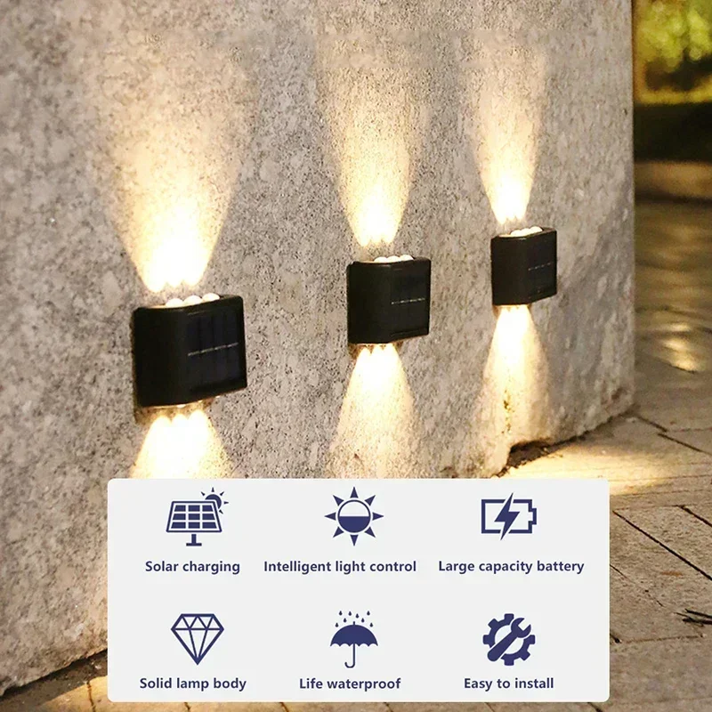 LEDソーラーライト 屋外防水 ソーラーウォールランプ 上下 - Solar Garden Light のレビューと価格
