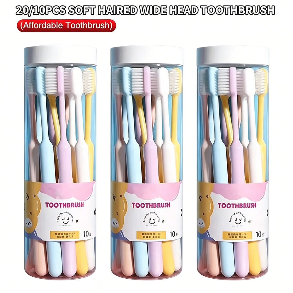 大容量バケツ入り歯ブラシ 10/20本入り、優しい柔らかい毛 - Bamboo Toothbrush のレビューと価格