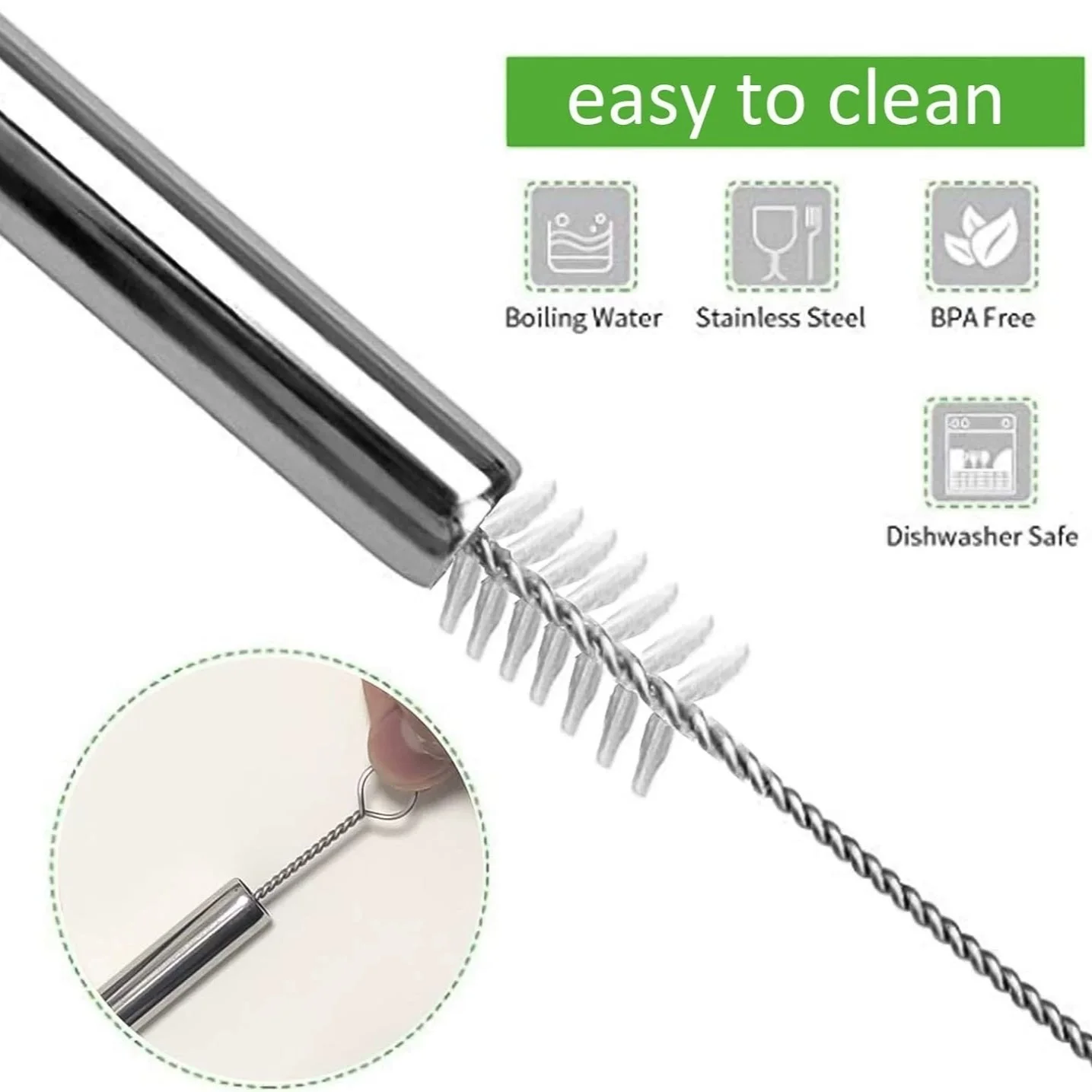 100 個ステンレス鋼ストロー耐久性飲料ストローフルーツジュ - Reusable Straw のレビューと価格