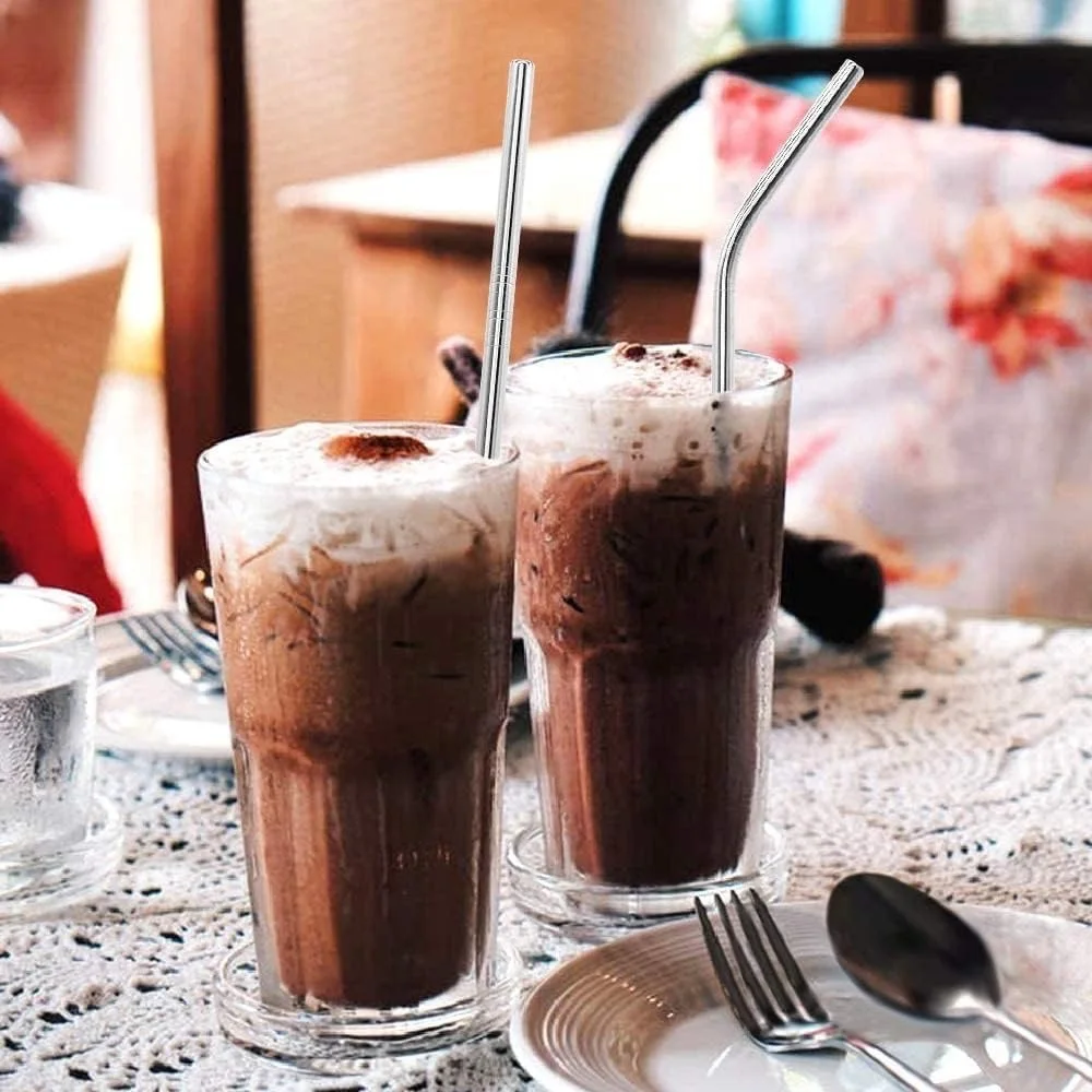 100 個ステンレス鋼ストロー耐久性飲料ストローフルーツジュ - Reusable Straw のレビューと価格