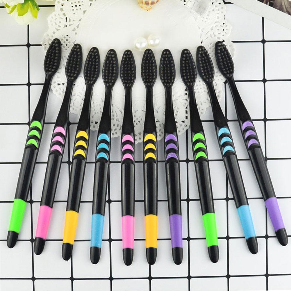 10 個入り柔らかい毛の竹炭黒髪超微細美容歯ブラシカップルス - Bamboo Toothbrush のレビューと価格