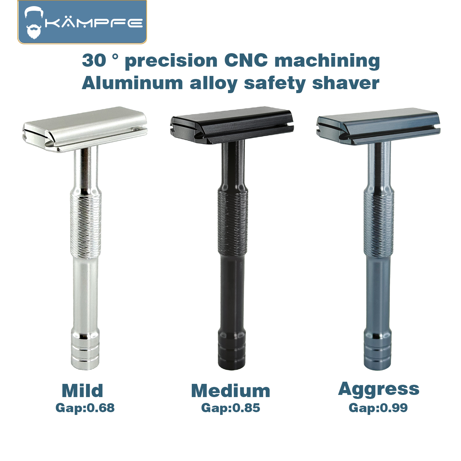 KAMPFE CNC カービング クローズドコーム 両面アル - Safety Razor Handle のレビューと価格