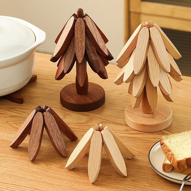 創造的な竹製トリベット、折りたたみ式木製耐熱コースター、熱い - Bamboo Cutlery のレビューと価格