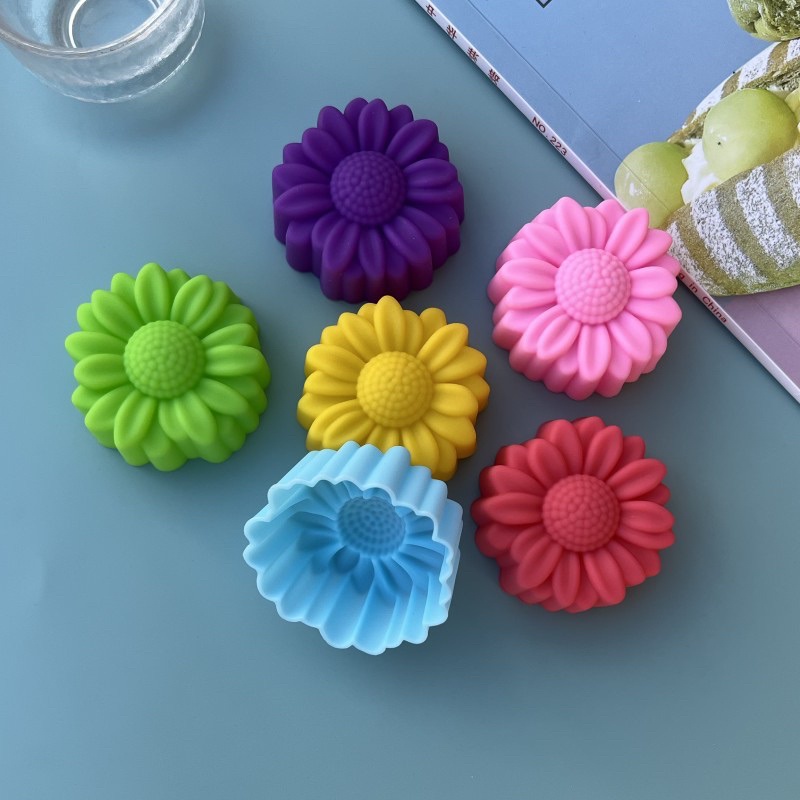 6個入りセット、焦げ付き防止加工の花柄シリコン型。チョコレー - Eco Soap のレビューと価格