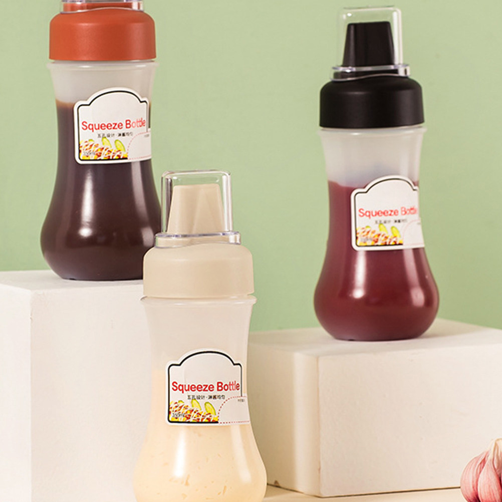透明な5穴式の絞り出しボトル3本セット。ケチャップ、マスター - Reusable Bottle のレビューと価格