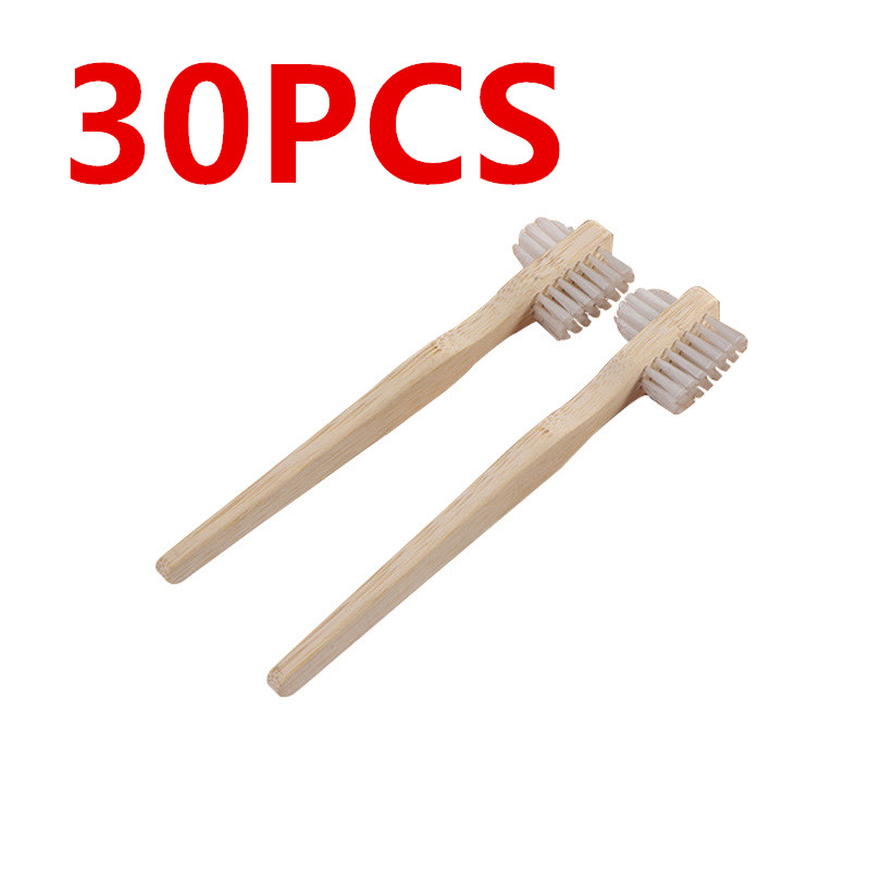 30本セット 竹製ハンドル付き 歯科用ブラシ 両面タイプ 環 - Bamboo Toothbrush のレビューと価格